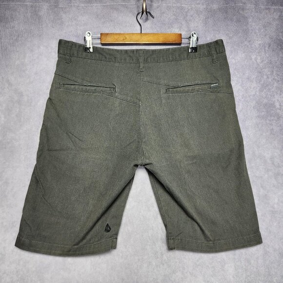 Volcom Shorts Mens 34 Corp Class Stretch Chino Modern Fit Casual 18.25" Waist - Picture 2 of 16